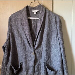 Coldwater Creek Charcoal Linen Jacket